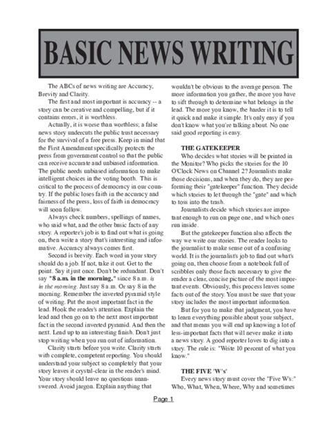 Basic news writing .